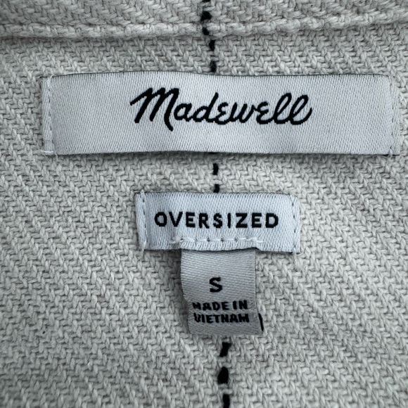 Like New Madewell Windowpane Boucle Oversized Shirt Jacket - Picture 8 of 11